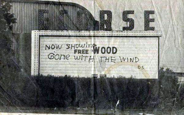 Ecorse Drive-In Theatre - Old Marquee Photo From Newspaper (newer photo)